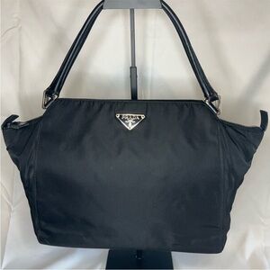 Prada Black Nylon Tote w/COA